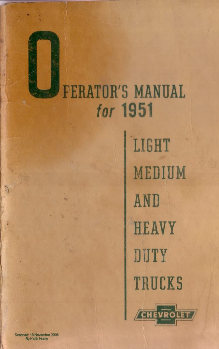 1951 Chevrolet Truck Operators Manual